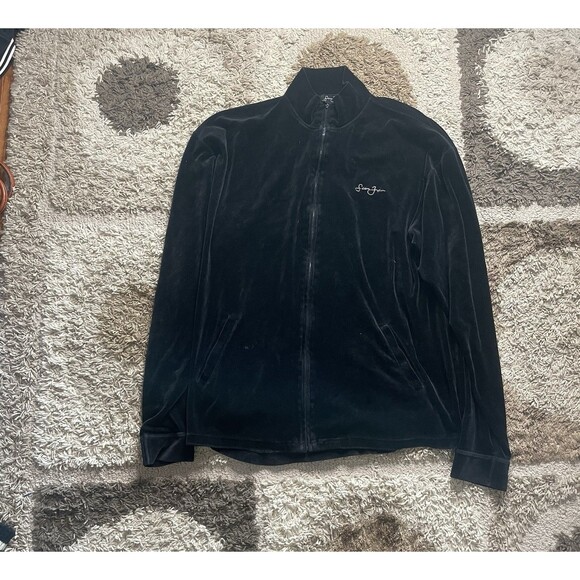 Vintage Sean John Velour Tracksuit Jacket Men’s 3XL Black Hip Hop Streetwear Y2K - Picture 1 of 5